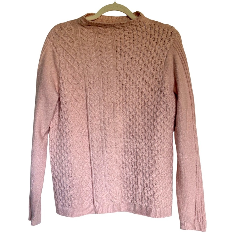 Caslon‎ Pink Cable Knit Crewneck Sweater Size Medium